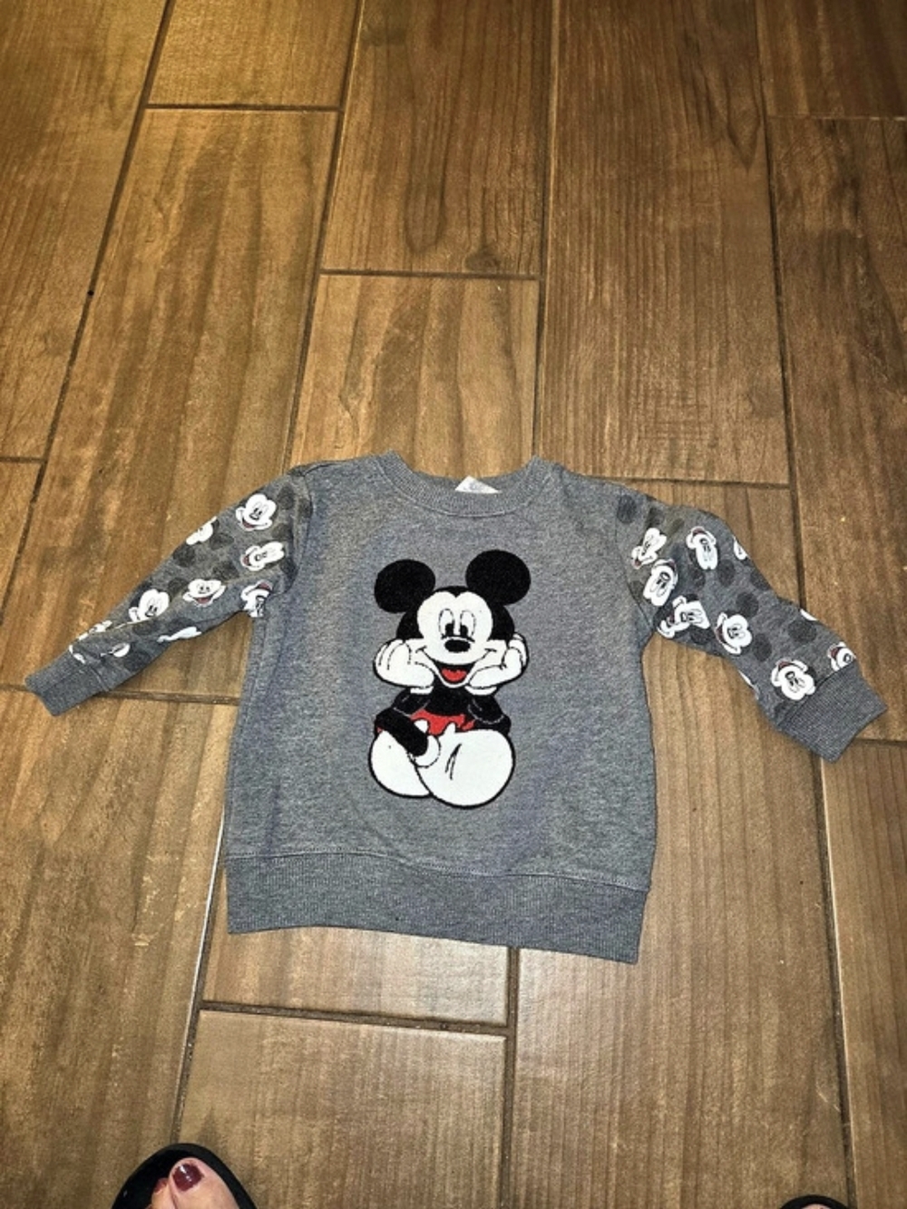 Disney Mickey Mouse Graphic Sweatshirt Gray & Black